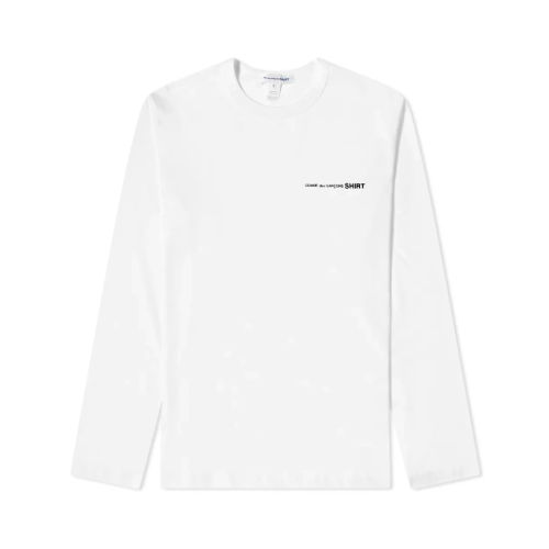 CDG Basic Chest Logo L/S T-Shirt White CDG Basic Chest Logo L/S T-Shirt White