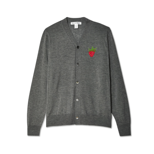 Cdg Shirt X Brett Westfall Mid Grey Strawberry Cardigan Cdg Shirt X Brett Westfall Mid Grey Strawberry Cardigan