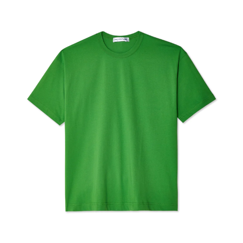 CDG OVERSIZED NECK LOGO T-SHIRT GREEN CDG OVERSIZED NECK LOGO T-SHIRT GREEN