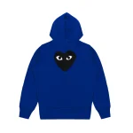 Blue CDG Hoodie Zip up With Large Heart back side