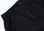 CDG Crushed Polyester Stripe Pant Black