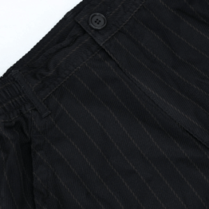 CDG Crushed Polyester Stripe Pant Black