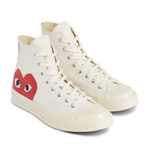 CDG Converse Big Heart High Top White