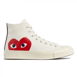 CDG Converse Big Heart High Top White