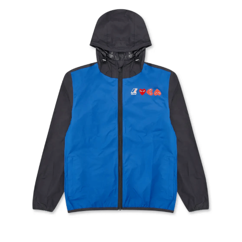 CDG K-Way Zip Jacket Blue/Black Front Side CDG K-Way Zip Jacket Blue/Black Front Side