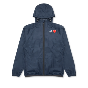 CDG K-Way Zip Jacket Navy Front Side