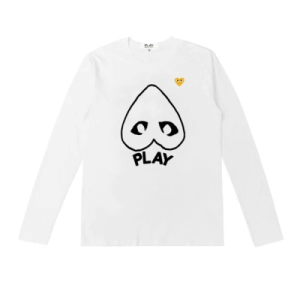 CDG Men Yellow Heart Logo Sweatshirt White