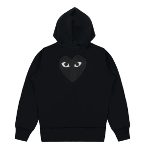 CDG-Play-Big-Heart-Zip-Hoodie-Black Back Side