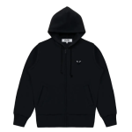 CDG-Play-Big-Heart-Zip-Hoodie-Black Front Side