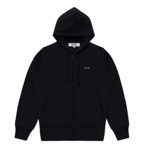 CDG-Play-Big-Heart-Zip-Hoodie-Black Front Side