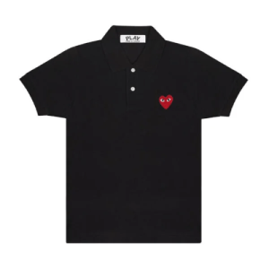 CDG Play Polo Red Emblem (Black) Front Side