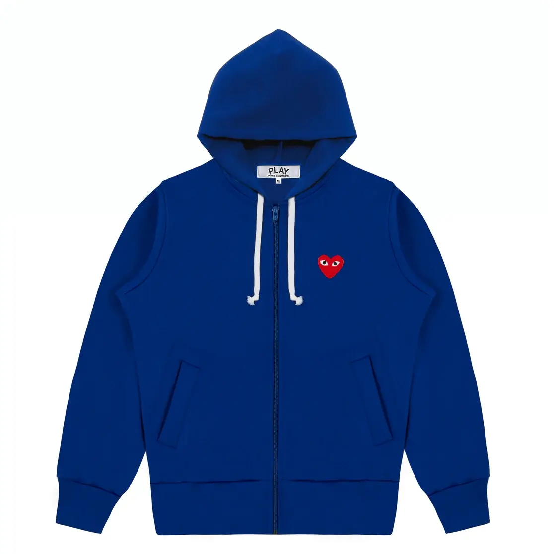 CDG-Play-Single-Red-Heart-Zip-Hoodie-Navy FONt Side CDG-Play-Single-Red-Heart-Zip-Hoodie-Navy FONt Side