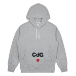 CDG x PLAY Hoodie – Grey front side