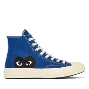 Cdg Converse Black Heart High Top - Blue