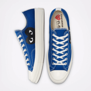 Cdg Converse Black Heart Low Top Blue