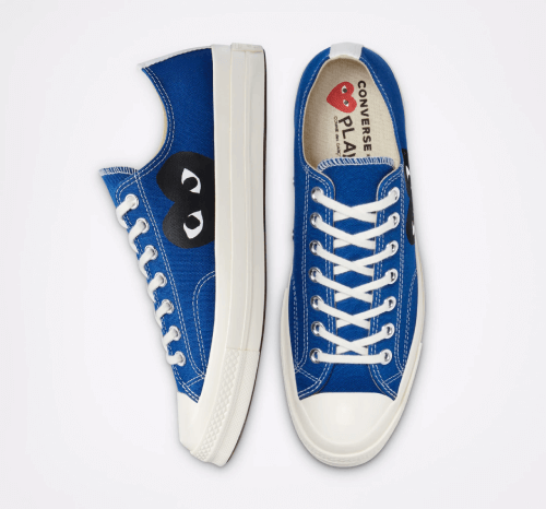 Cdg Converse Black Heart Low Top Blue