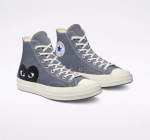 CDG Converse Black Heart High Top Grey