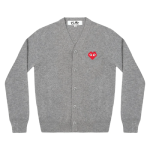 Cdg Play Men’s Cardigan Invader Emblem Grey