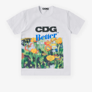 CDG Better™ Gift Shop Flower T-Shirt White Front Side