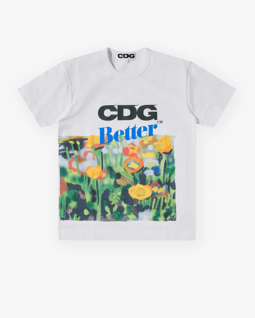 CDG Better™ Gift Shop Flower T-Shirt White CDG Better™ Gift Shop Flower T-Shirt White Front Side