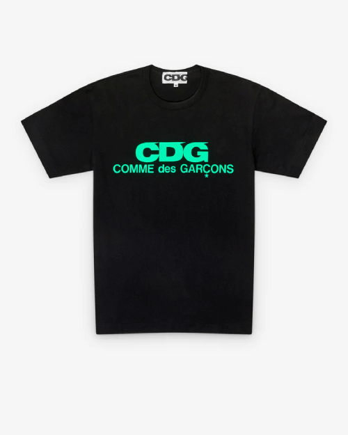 CDG Fluo Color Logo Tee Black/Green CDG Fluo Color Logo Tee Black/Green Front Side