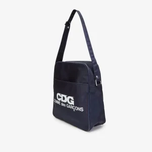 CDG Large Shoulder Bag Navy Side View