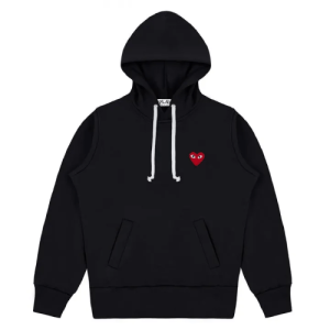 CDG Logo Pullover Hoodie Black Front Side