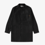 CDG Long Le Laboureur Work Jacket Black Front Side