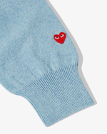 CDG Men Lambswool V Neck Sweater Blue