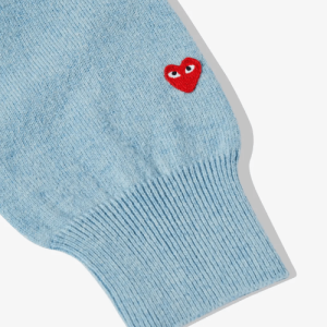CDG Men Lambswool V Neck Sweater Blue