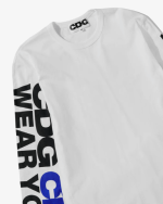 CDG Message Longsleeve T-Shirt White Front Logo