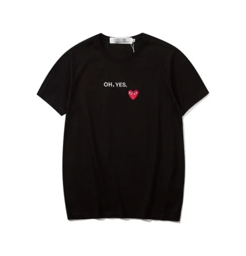 CDG Oh Yes Black Tee Shirt Front Side