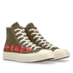 CDG PLAY CONVERSE Multi Red Heart Chuck Taylor All Star ’70 High Sneakers