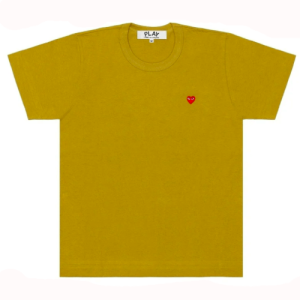 CDG PLAY Coloured Small Emblem T-Shirt (Olive) Front Side