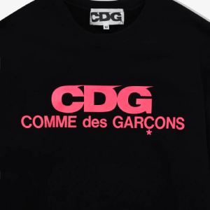 CDG Pink Logo Sweatshirt Black Logo