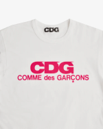 CDG Pink Logo T-Shirt White Logo