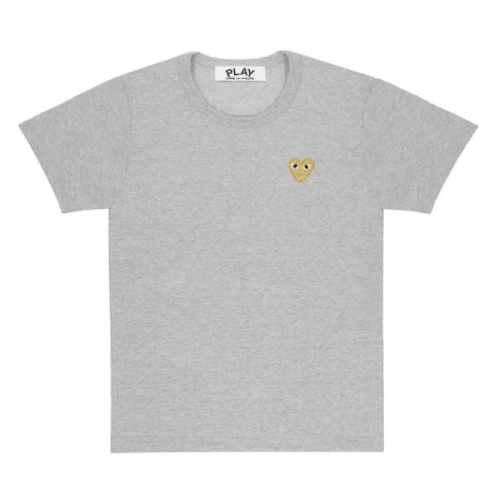 CDG Play Basic T-Shirt Gold Emblem (Grey) CDG Play Basic T-Shirt Gold Emblem (Grey) Front Side