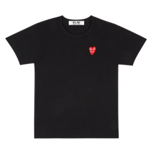 CDG Play Basic T-Shirt Red Family Heart (Black) Front Side