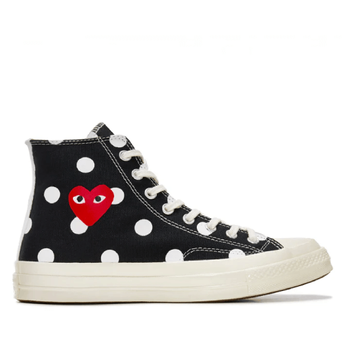 CDG Play Converse Polka Dot Red Heart Chuck Taylor All Star ’70 High Sneakers CDG Play Converse Polka Dot Red Heart Chuck Taylor All Star ’70 High Sneakers Black