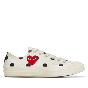 CDG Play Converse Polka Dot Red Heart Chuck Taylor All Star ’70 Low Sneakers