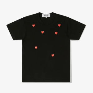 CDG Play Multi Red Heart Logo T-Shirt Black