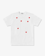 CDG Play Multi Red Heart Logo T-Shirt White