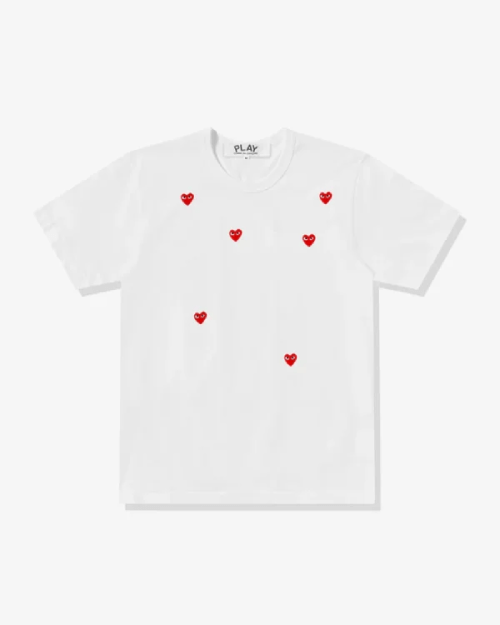 CDG Play Multi Red Heart Logo T-Shirt White CDG Play Multi Red Heart Logo T-Shirt White