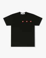CDG Play Multi Red Heart T-Shirt Black