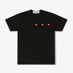 CDG Play Multi Red Heart T-Shirt Black
