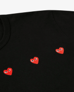 CDG Play Multi Red Heart T-Shirt Black Logo