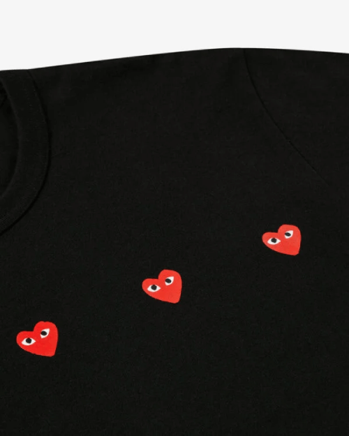 CDG Play Multi Red Heart T-Shirt Black Logo