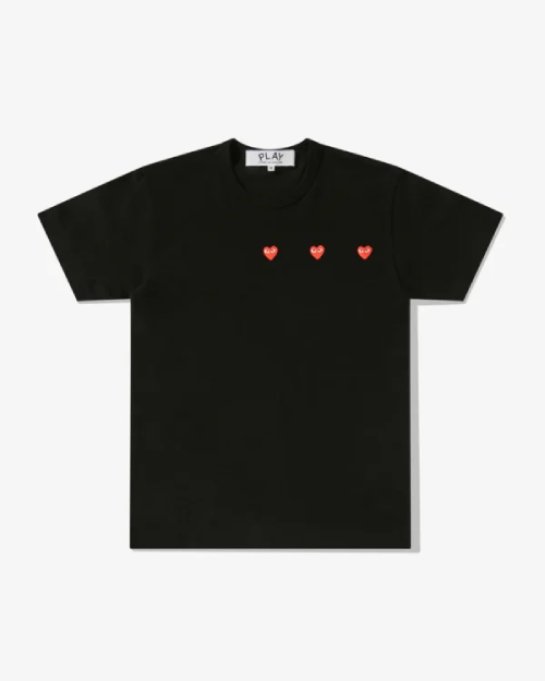 CDG Play Multi Red Heart T-Shirt Black