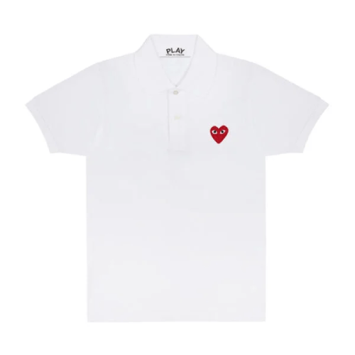 CDG Play Polo Red Emblem (White) CDG Play Polo Red Emblem (White) Front Side