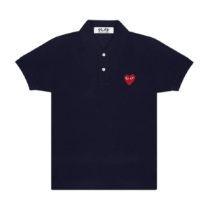 CDG Play Polo Red Emblem(Navy) Front Side